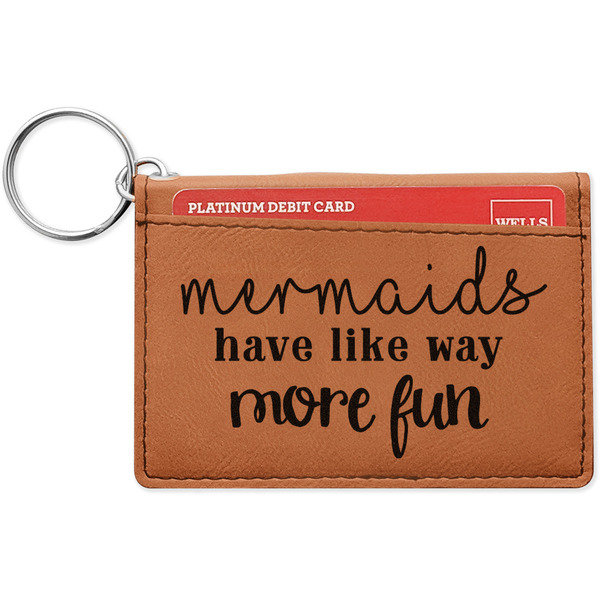 Custom Mermaids Leatherette Keychain ID Holder - Single Sided