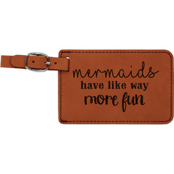 Mermaids Leatherette Luggage Tag (Personalized)