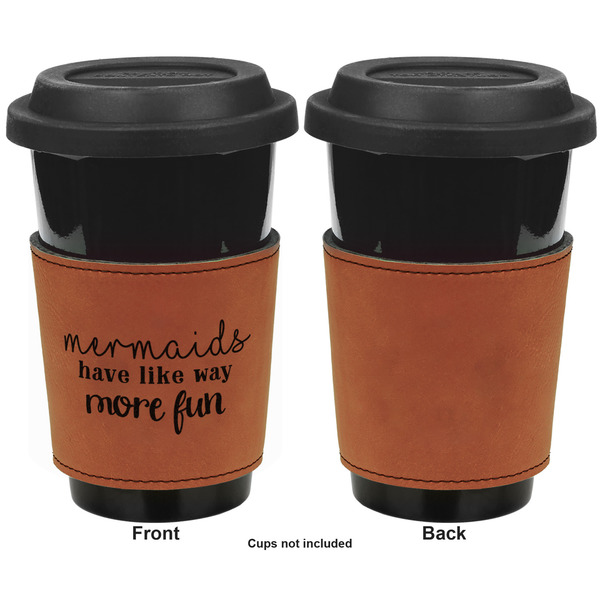 Mermaids Cognac Leatherette Mug Sleeve - Single Sided Apvl