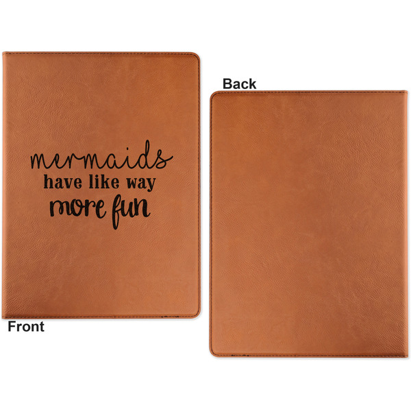 Mermaids Cognac Leatherette Portfolios with Notepad - Large - Single Sided - Apvl
