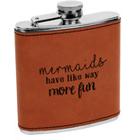 Mermaids Leatherette Wrapped Stainless Steel Flask