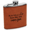Mermaids Cognac Leatherette Wrapped Stainless Steel Flask
