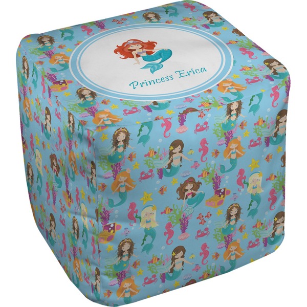 Custom Mermaids Cube Pouf Ottoman - 18" (Personalized)