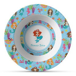 Mermaids Plastic Bowl - Microwave Safe - Composite Polymer (Personalized)