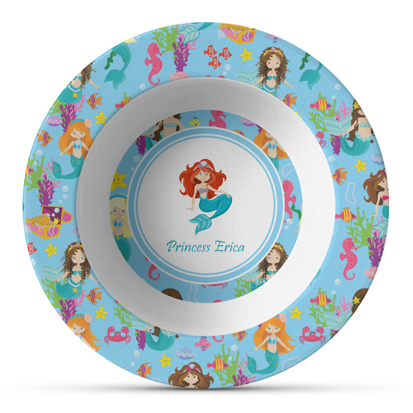 Custom Mermaids Plastic Bowl - Microwave Safe - Composite Polymer (Personalized)