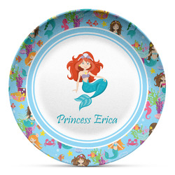 Mermaids Microwave Safe Plastic Plate - Composite Polymer (Personalized)