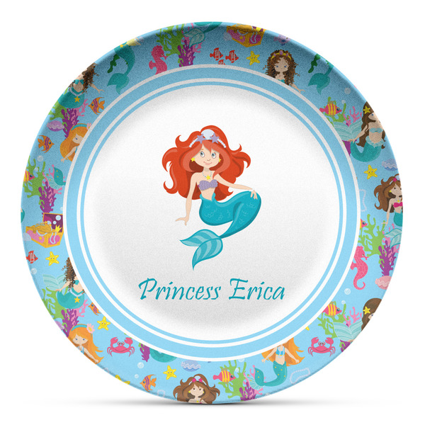 Custom Mermaids Microwave Safe Plastic Plate - Composite Polymer (Personalized)