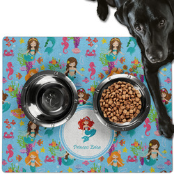 Mermaids Dog Food Mat - Large w/ Name or Text