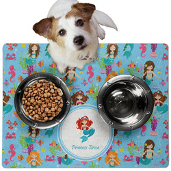 Mermaids Dog Food Mat - Medium w/ Name or Text