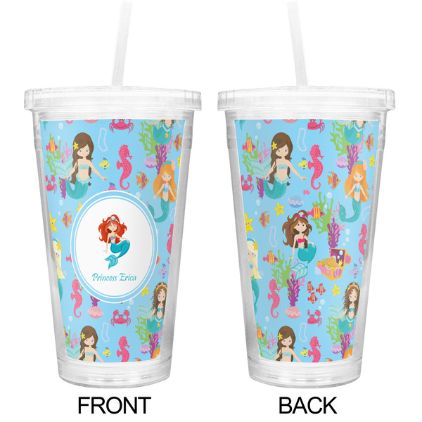 Mermaids Double Wall Tumbler with Straw - Approval
