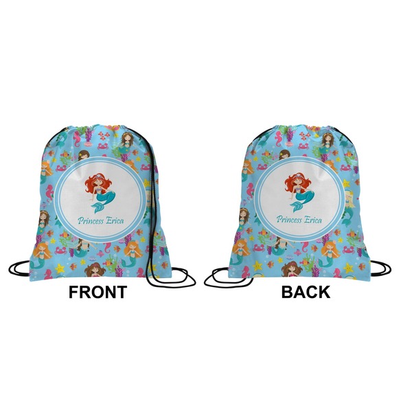 Mermaids Drawstring Backpack Front & Back Small
