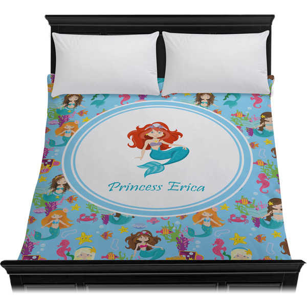 Mermaids Duvet Cover - Queen - On Bed - No Prop