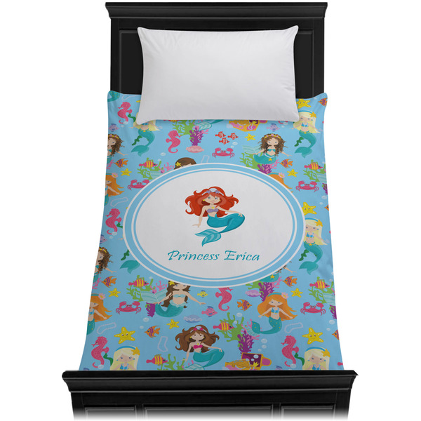 Mermaids Duvet Cover - Twin - On Bed - No Prop
