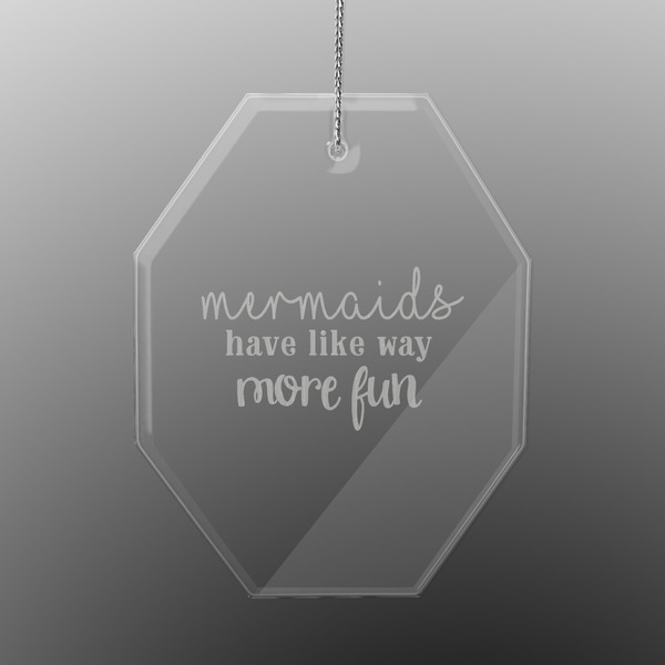 Mermaids Engraved Glass Ornaments - Octagon