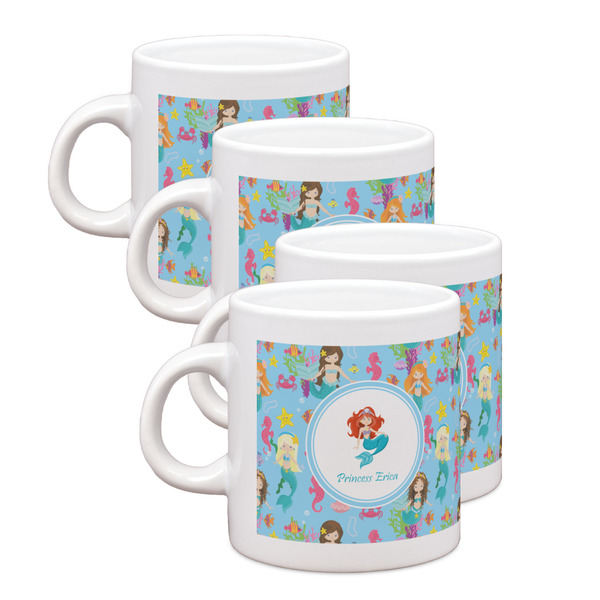 Custom Mermaids Single Shot Espresso Cups - Set of 4 (Personalized)
