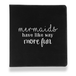 Mermaids Leather Binder - 1" - Black (Personalized)