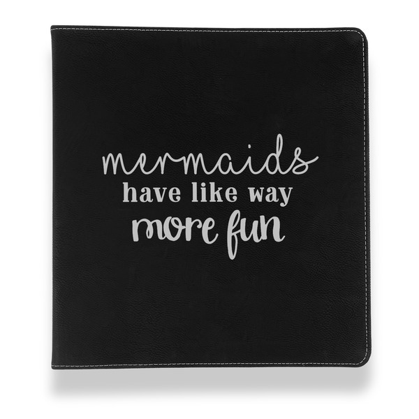 Custom Mermaids Leather Binder - 1" - Black (Personalized)