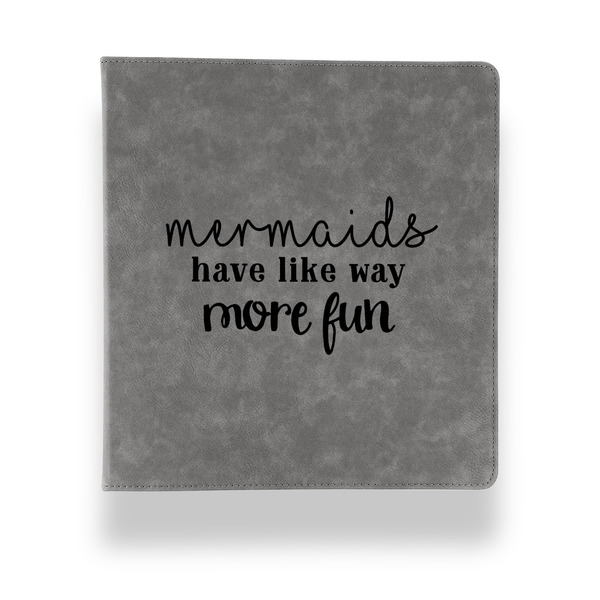 Mermaids Leather Binder - 1" - Grey - Front View