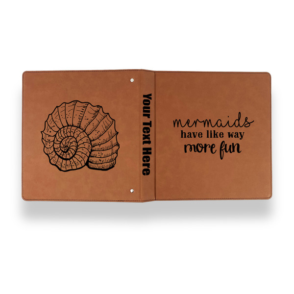 Mermaids Leather Binder - 1" - Rawhide - Back Spine Front View