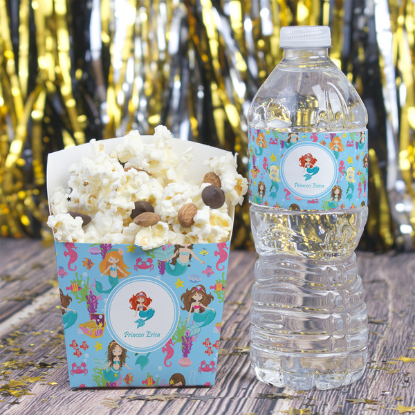 Mermaids French Fry Favor Box - w/ Water Bottle