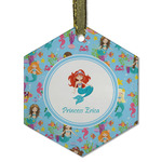 Mermaids Flat Glass Ornament - Hexagon w/ Name or Text
