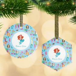 Mermaids Flat Glass Ornament w/ Name or Text