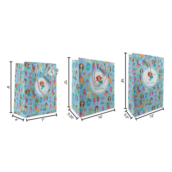 Mermaids Gift Bags - All Sizes - Dimensions