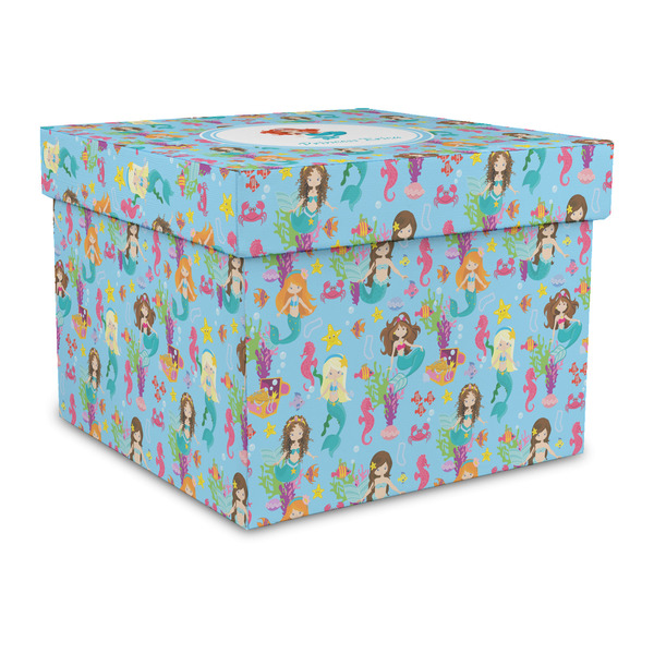 Custom Mermaids Gift Box with Lid - Canvas Wrapped - Large (Personalized)