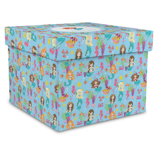 Custom Mermaids Gift Box with Lid - Canvas Wrapped - X-Large (Personalized)