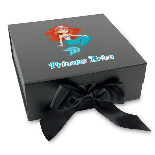 Custom Mermaids Gift Box with Magnetic Lid - Black (Personalized)