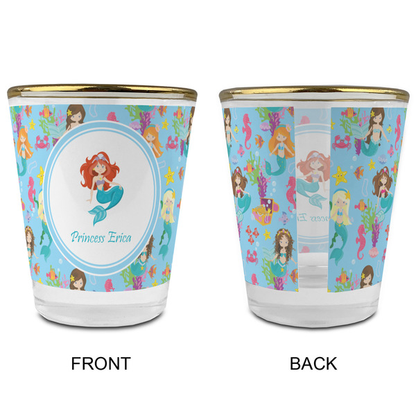 Mermaids Glass Shot Glass - with gold rim - APPROVAL