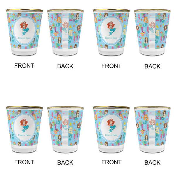 Mermaids Glass Shot Glass - with gold rim - Set of 4 - APPROVAL