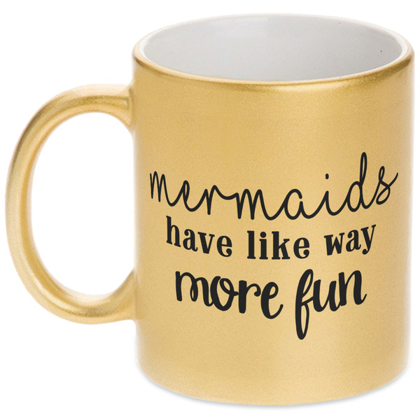 Custom Mermaids Metallic Gold Mug