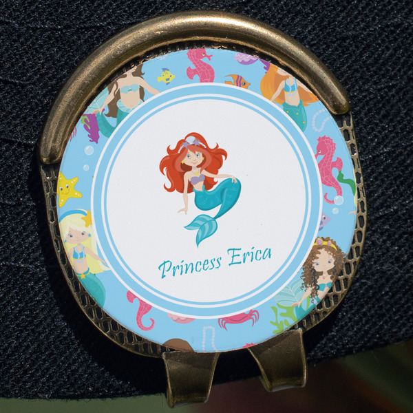 Mermaids Golf Ball Marker Hat Clip - Gold - Close Up