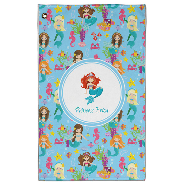 Custom Mermaids Golf Towel - Poly-Cotton Blend - Large w/ Name or Text