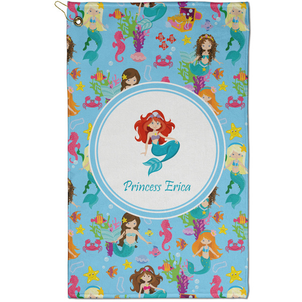 Custom Mermaids Golf Towel - Poly-Cotton Blend - Small w/ Name or Text