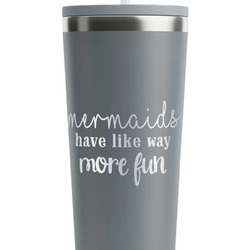 Mermaids RTIC Everyday Tumbler with Straw - 28oz - Grey - Single-Sided