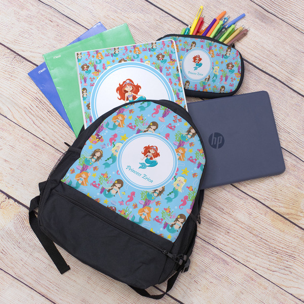 Mermaids Large Backpack - Black - With Stuff