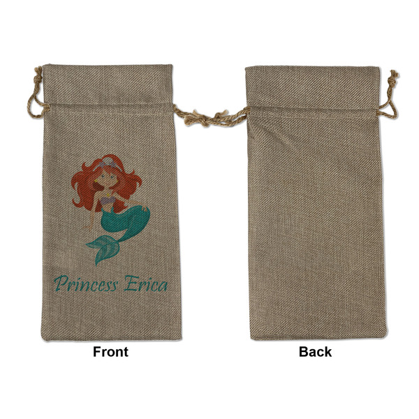 Mermaids Large Burlap Gift Bags - Front Approval