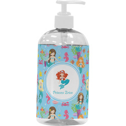 Mermaids Plastic Soap / Lotion Dispenser (16 oz - Large - White) (Personalized)