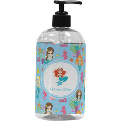 Mermaids Plastic Soap / Lotion Dispenser (16 oz - Large - Black) (Personalized)