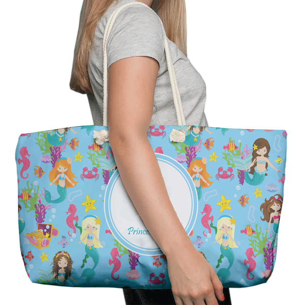 Mermaids Large Rope Tote Bag - In Context View