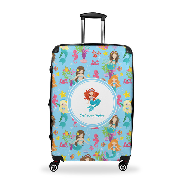 Custom Mermaids Suitcase - 28" Large - Checked w/ Name or Text