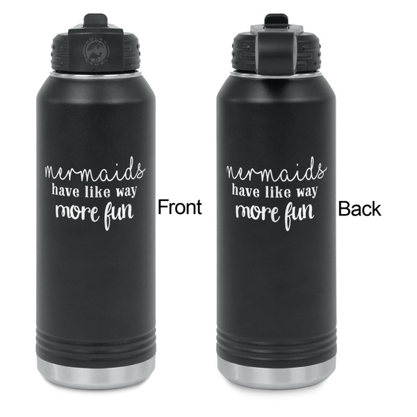 Mermaids Laser Engraved Water Bottles - Front & Back Engraving - Front & Back View