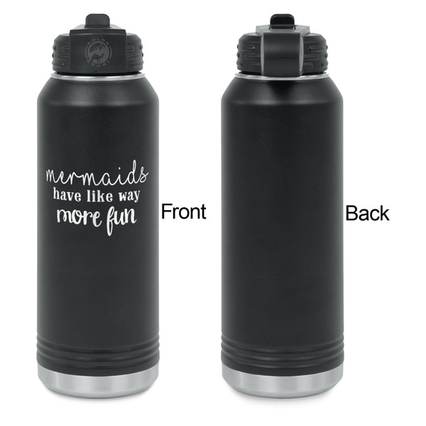 Mermaids Laser Engraved Water Bottles - Front Engraving - Front & Back View