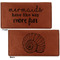 Mermaids Leather Checkbook Holder Front and Back