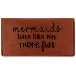 Mermaids Leatherette Checkbook Holder - Double Sided