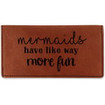 Mermaids Leatherette Checkbook Holder - Single Sided