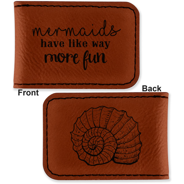 Mermaids Leatherette Magnetic Money Clip - Front and Back