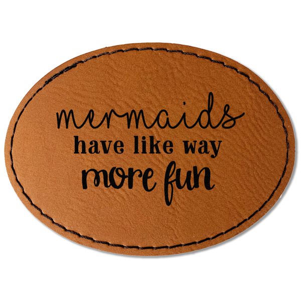Custom Mermaids Faux Leather Iron On Patch - Oval